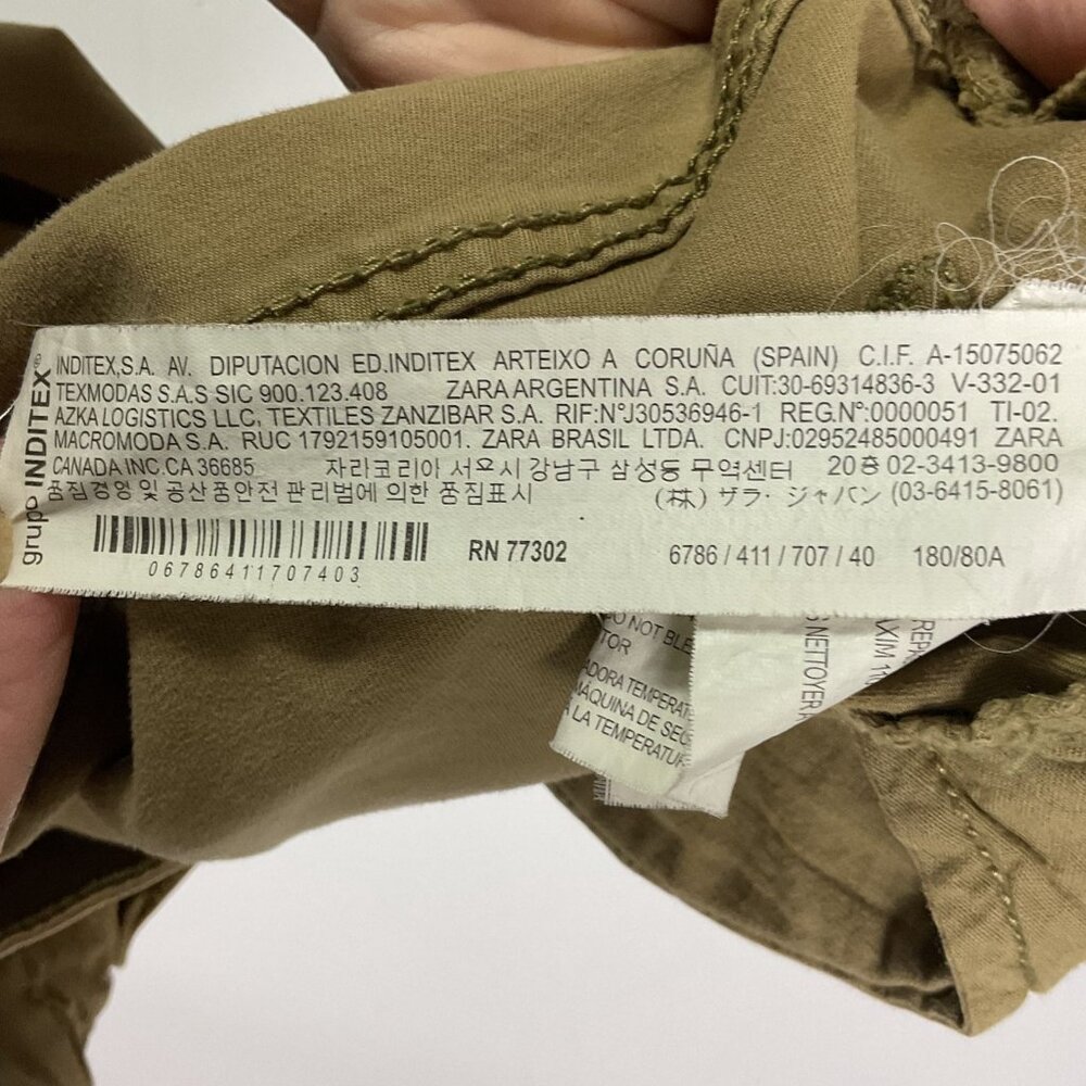 Zara Man Khaki Pants, size 31" waist, pockets, zipper/button closure, Tan - Picture 11 of 13